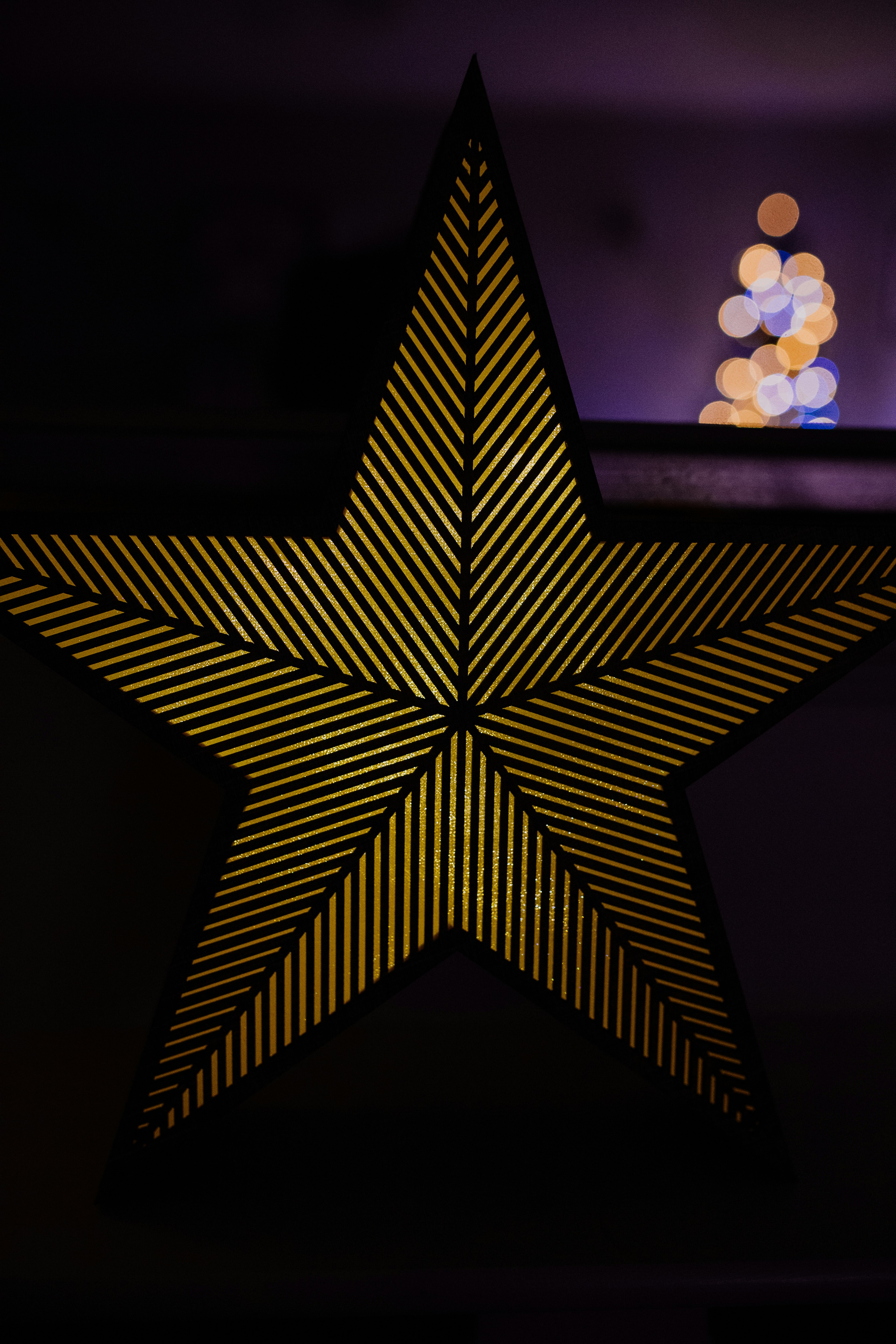yellow and black star ornament